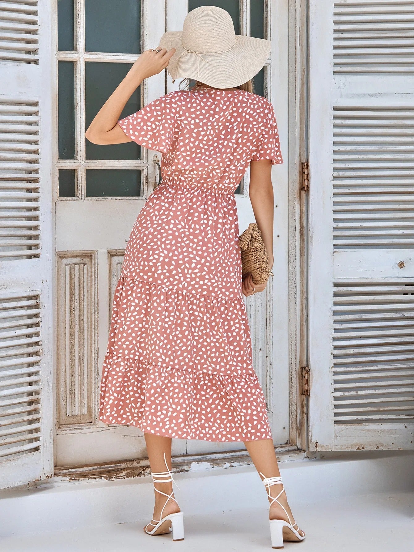 Evie - Short sleeve vintage midi dress