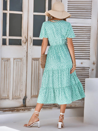 Evie - Short sleeve vintage midi dress